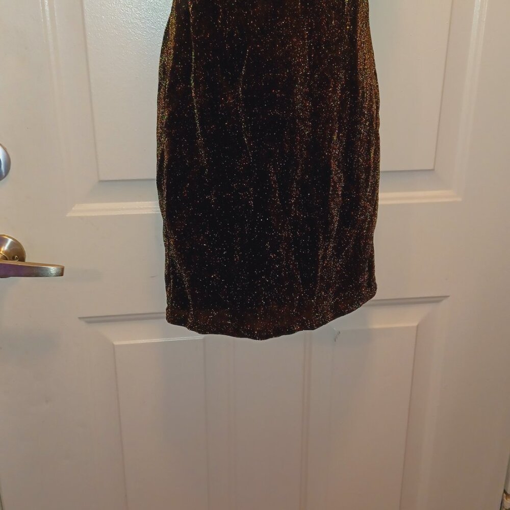 Sena, Size S, Elegant Black and Gold Glitter Dress - Picture 7 of 7